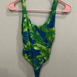 Tropical print bodysuit